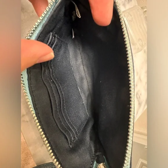 Coach Corner Zip Wristlet Metallic Sky Blue F21070 NWOT - Picture 6 of 6